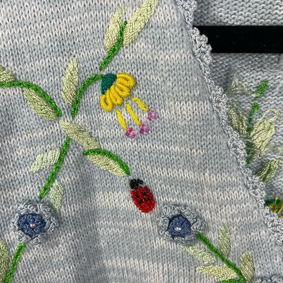 Storybook Knit Embroidered Cardigan Large Women’s - Picture 7 of 8